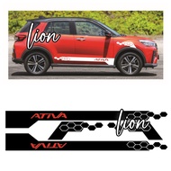 Ready Stock For Ativa Car Side Body Vinyl Decal Sticker 1set