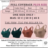 RARAKI PLUS-SIZECROP BRA(mox bust 68 cm) full coverage no- wireadjustable strap sarung bra大码无扣内衣