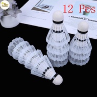 OMS 12 Pcs White Plastic Badminton Ball Shuttlecos Sport Training Sport my