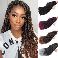 Water Wave Passion Twist Crochet Hair 18 Inch Crochet Passion Twist Hair Synthetic Braids Ombre Brai