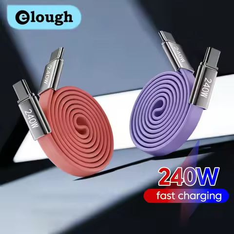 Elough 240W Type-C To Type-C Data Cable Fast Charging Type-C Silicone Charging Cable for iphone 15 1