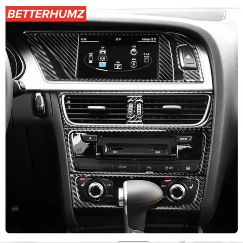 For Audi A4 A5 B8 Q5 Car Interior Navigation Air Conditioning CD Control Panel LHD RHD Real Carbon F