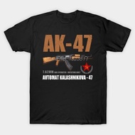AK-47 Avtomat Kalashnikova Russian Riffle T-Shirt Men's T Shirt New Men Cotton Tshirt Tees Streetwea