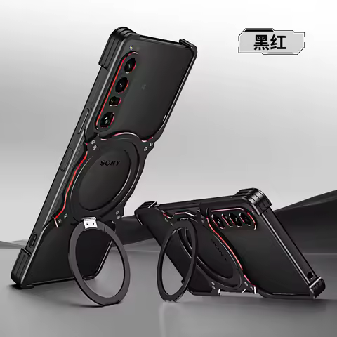 Case For SONY Xperia 1 VII VI Cover Luxury Metal Frame 360° Rotating bracket Cover For Xperia 1 V II