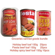 Canned goods bundle Fiesta beef loaf 150g 25pcs,holiday beef loaf 150g 25pcs &amp; spicy 10pcs