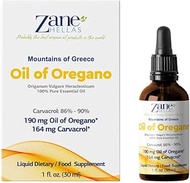 Zane Hellas 190 mg Oregano Oil-164 mg Carvacrol per Serving-4 Drops Daily. 100% Greek Undiluted Oil 