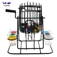 Simhoa Bingo Set 48 Balls 6 Cup Lottery Machine Draw Bingo Game for Adult Party Fun
