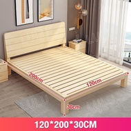 Sofya Double Bed Frame Wooden Katil Kayu Single / Queen / King Size Solid Wood Bed Frame With HeadBoard Bedroom Furniture Platform Bed Base With Drawer Storage Perabot Bilik Tidur Rangka Katil Bujang Kayu 实木床