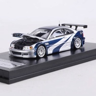 MJ MODEL 1:64 M3 E46 GTR Alloy Model Car can open the hood