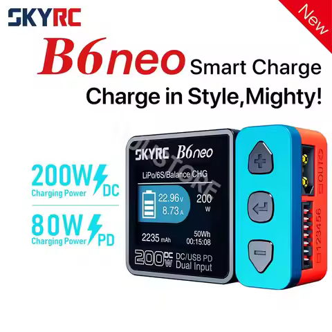 SKYRC B6 NEO B6NEO Smart Charger DC 200W PD 80W LiPo Battery Balance Charger Discharger For RC FPV D