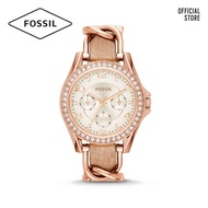 Fossil Riley Light Brown Leather Watch ES3466