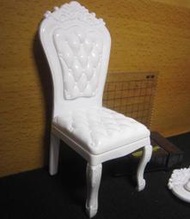 F1家具部門 白色款1/6童話風椅子一張(塑膠製) mini模型