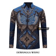 KEMEJA Original Batik Shirt With DEWANGGA WISNU Motif, Men's Batik Shirt For Men, Slimfit, Full Layer, Long Sleeve