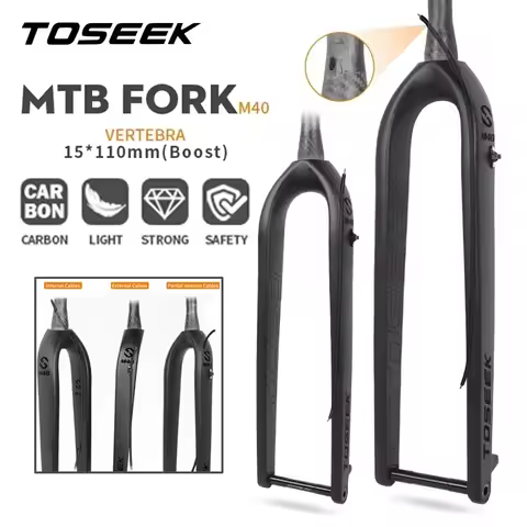 TOSEEK Fork Carbon Fiber XC Ultralight 15*110mm Boost Gravel Fork 27.5in 29in Full Carbon Mountain B