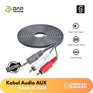 2 in 1 Aux Audio Cable 3.5mm Jack to RCA Black 150Cm DAP D-AU06