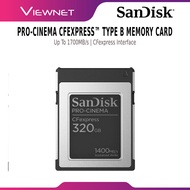 SANDISK PRO-CINEMA CFEXPRESS TYPE B MEMORY CARD 320GB / 640GB WITH UP TO 1700MB/S | DURABLE ENCLOSUR