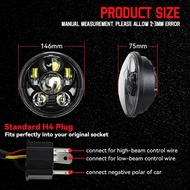 Waterproof 5.75" 5-3/4" Motorcycle Projector 60W LED Headlight for Harley Sportster 883 1200 Iron 88