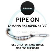 EXHAUST RACING PIPE ON SPEC 4 VERSION 2 TS RACING EKZOS PAIP ON EZOS PAIP ON YAMAHA RXZ CATALYZER