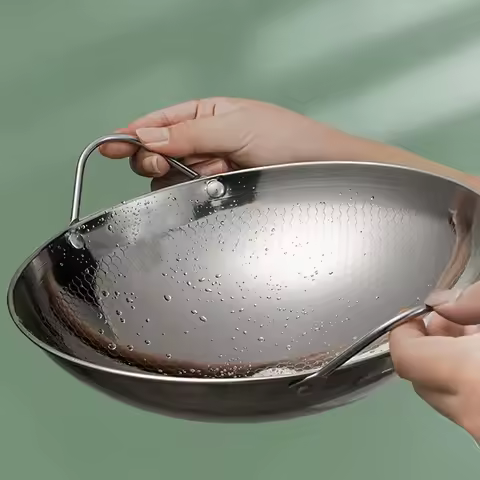 1pc 29cm/11.42inch stainless steel honeycomb skillet non-stick with handle scratch-resistant cooking