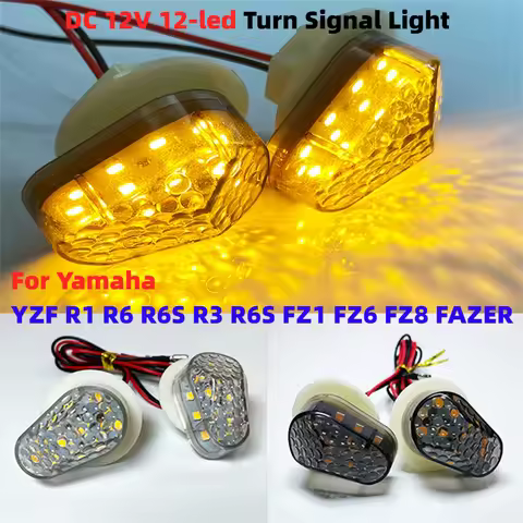 DC 12V 12-led Motorcycle Turn Signal Indicator Flashing Photoflash Lights Bulb For Yamaha YZF R1 R6 