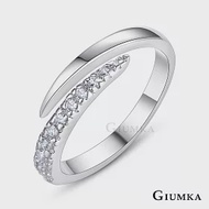 GIUMKA戒指尾戒擁抱幸福開口造型女戒精鍍正白K MR21003 2 銀色|美國圍2號