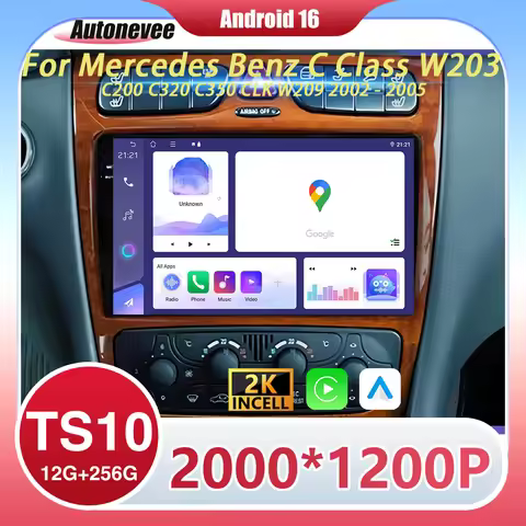Android 16 Car Radio For Mercedes Benz C Class W203 C200 C320 C350 CLK W209 2002 - 2005 Wireless Car