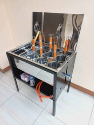 Panci mie ayam 6 lubang 1 set kuah baso/Dangdang mie ayam kocok meja box tertutup