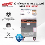 Tủ Nấu Cơm 35-40 Kg Gạo/Mẻ Bằng Điện NEWSUN 10 Khay Việt Nam - Không Bảng Điều Khiển - Hàng Chính H