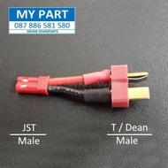 Dean Conector (Male) to JST Connector (Male) - AWG 16 Cables