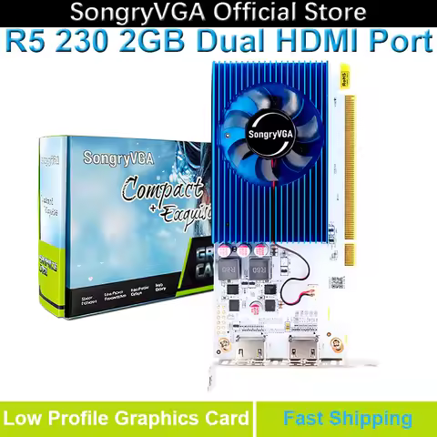 SongryVGA R5 230 2GB Graphic Card,GDDR3 Dual HDMI 1080P Low Profile Video Card for SFF PC/OPS/Indust