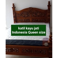 katil Queen size kayu jati Indonesia