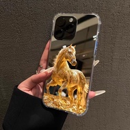 新年喜庆软包防摔mobile Phone Shell2026黄金宝马Phone17pro Max苹果镜面手机壳16马年暴富15131412女26.1.26