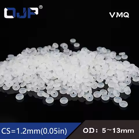 10PCS/Lot White Silicone O Ring CS1.2mm Thickness OD5/5.5/6/6.5/7/8/9/10/11/12/13*1.2mm VMQ Seal Rub