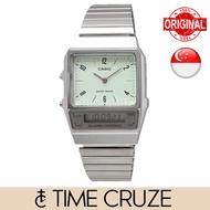 [Time Cruze] Casio AQ-800 Dual Time Adjustable Stainless Steel Green Dial Men Watch AQ-800E-3A AQ-80