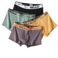 [4pcs/set]2051 HELLO Boxer Men Undewear Cotton Plain Seluar Dalam Lelaki 内裤四角裤男