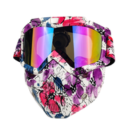 Motorcycle Mask Sakura Pattern Street Hip Hop Face Mask Motorcycle Goggles Mask Open Face Motorcycle Helmet Cycling Face Shield