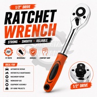 BMY 1/2" Drive Ratchet Wrench 72 Teeth Quick Release Reversible Socket Handle. CR-V Hand Rachet