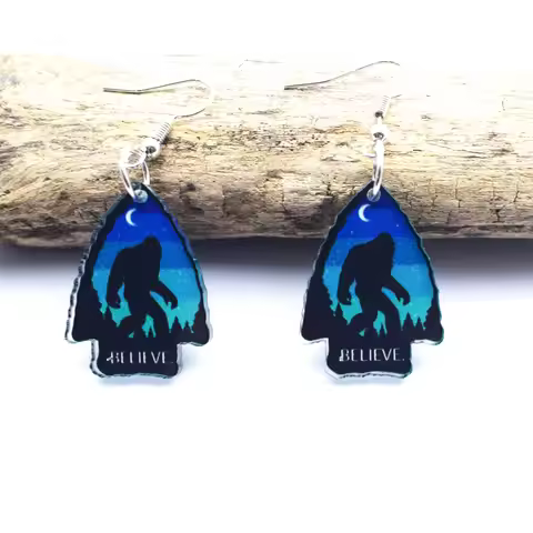 10 pairs of Monster Bigfoot Big Foot Acrylic Earrings