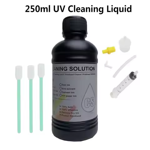 250ml UV DTF Ink Cleaning Solution for UV Printer XP600 TX800 i3200 i1600 L805 1390 DX4 DX5 DX6 DX7 