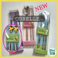 corelle  peanuts snoopy charlie brown stainless steel spoon  chopsticks set Korean spoon chopsticks 