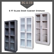 KLASSIK 6FT Display Cabinet Glass Cabinet Display Rack Rak Buku Almari Buku Almari Kaca Kabinet Buku