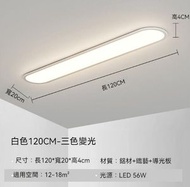 過道簡約長條吸頂燈（白色120*20cm）【LED三色變光】