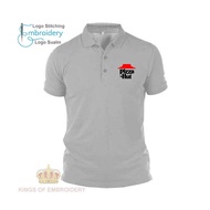 Baju Logo Sulam Polo T Shirt Pizza Hut Fast Food Master of Pizza Hawaiian pizza Baju Lelaki Cotton E