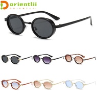 ORIENTLII Small Frame Sun Glasses, Metal Frame UV400 Oval Sunglasses, Fashion Hip-Hop 90s Style Glas