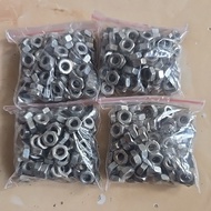 Package (100pcs) M4 Nuts White Galvanized Key 7 Nut Bolt Nut and Bolt