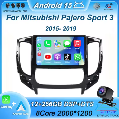 Android 15 For Mitsubishi Pajero Sport 3 L200 5 Triton 3 2015 2016 2017 2018 2019 Car Radio Multimed