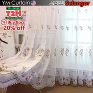 🎊Buy 8pcs 20% off 🎊🎁Free Tiebelt/Include Hook🎁 2024 Floral Sheer Curtains for Windows Langsir Jarang Day Curtains for Windows Day Curtains for Living Room Embroidery Tulle Langsir Tingkap Murah Cangkuk Sheer Curtain Sliding Door