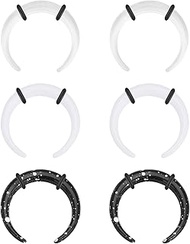 Beautidots 6Pcs Acrylic Pincher Tapers Septum Ring C Shape Buffalo Stretcher Expander Septum Jewelry