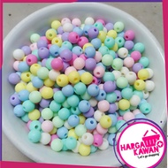 Mote Manik manik Warna Macaron Terasa Manik-Manik Karet Lacquer Manik-Manik Lubang Lurus DIY Gantung