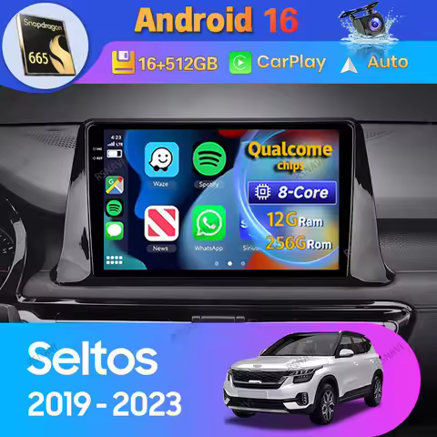 Android 16 Carplay Auto For Kia Seltos SP2 2019 2020 2021 2022 2023 Car Radio Navigation 2 Din Stere